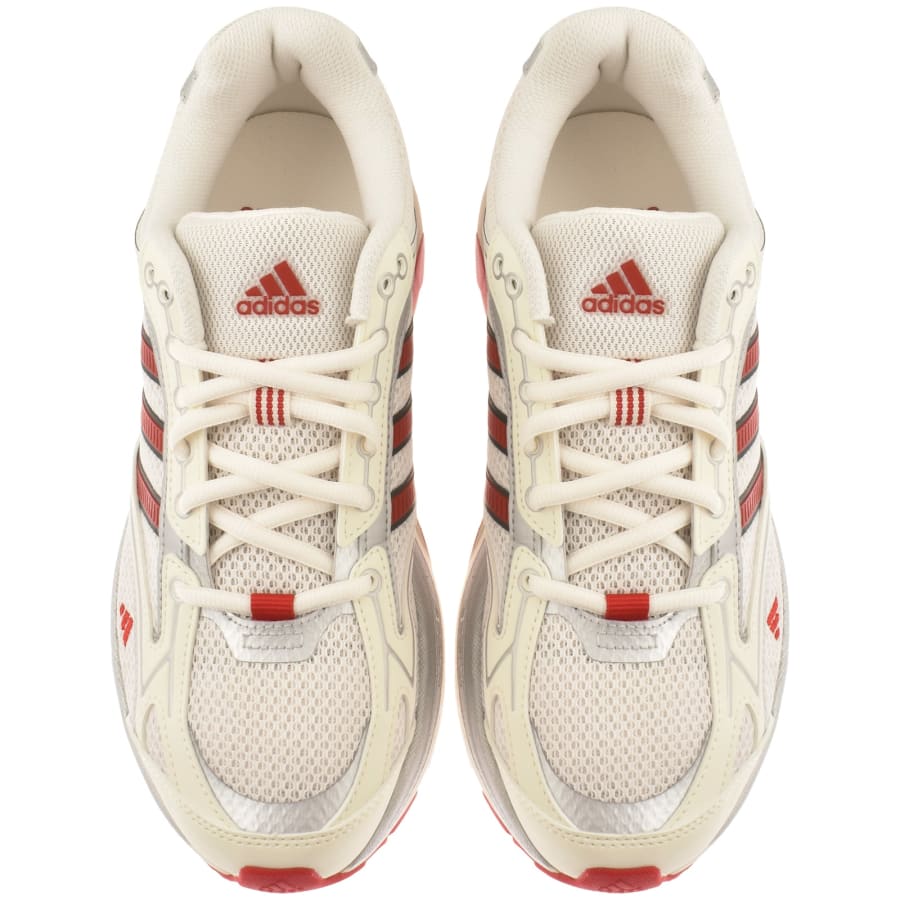 Red and white adidas trainers clearance